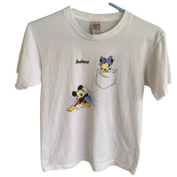 Vintage Disney Indiana Mickey Minnie Mouse Youth Size Tee Shirt 14 / 16 - Picture 1 of 4